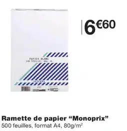 Monoprix Monoprix Papier blanc offre