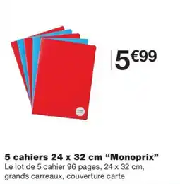 Monoprix Monoprix cahiers offre