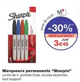 Monoprix Sharpie Marqueurs permanents offre