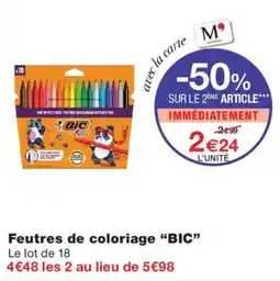Monoprix BIC Feutres de coloriage offre