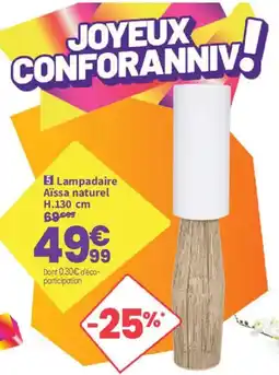 Conforama Lampadaire Aïssa naturel offre
