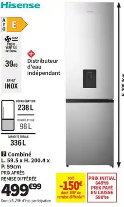 Conforama Hisense Réfrigérateur offre