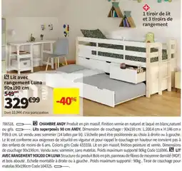 Conforama Luna Lit avec rangement offre