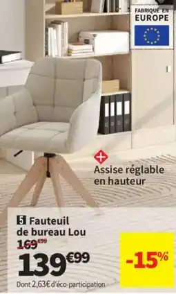 Conforama Lou Fauteuil de bureau offre