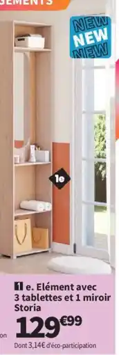 Conforama Storia Élément avec 3 tablettes et 1 miroir offre