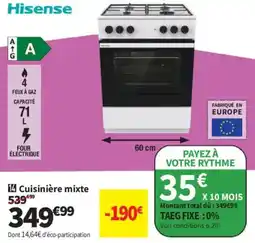 Conforama Cuisiniere mixte offre