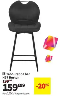 Conforama Burton Tabouret de bar H67 offre