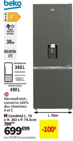 Conforama beko Réfrigérateur combiné offre