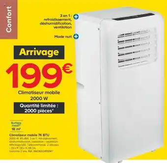 Castorama Climatiseur mobile 7K BTU offre