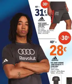E.Leclerc Adidas short homme "audi revolut f1 team dna" offre