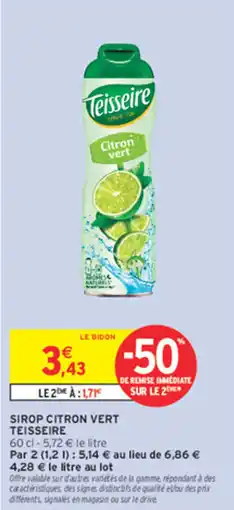 Intermarché Teisseire Sirop Citron Vert offre