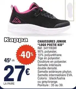 E.Leclerc Kappa CHAUSSURES JUNIOR offre