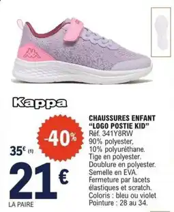E.Leclerc Kappa CHAUSSURES ENFANT offre