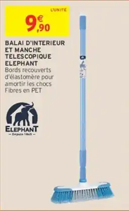 Intermarché ELEPHANT BALAI D'INTERIEUR ET MANCHE TELESCOPIQUE offre