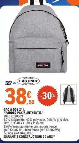 E.Leclerc EASTPAK SAC À DOS 24 L offre