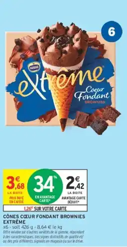 Intermarché Nestlé Cônes Cœur Fondant Brownies Extreme offre