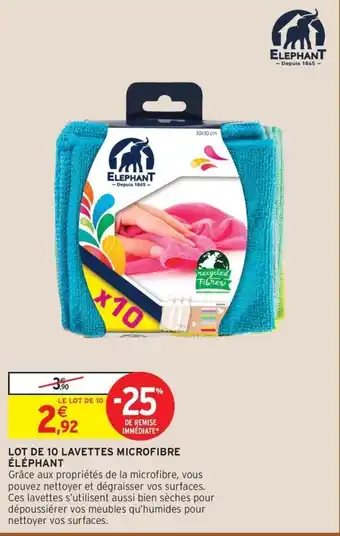 ÉLEPHANT Lavettes microfibre