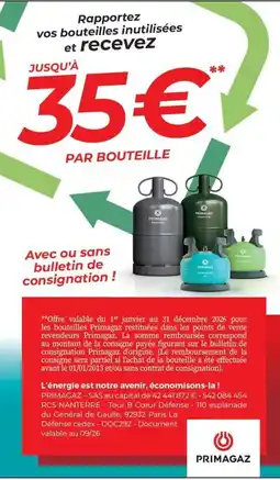 Intermarché Express PRIMAGAZ Bouteille offre