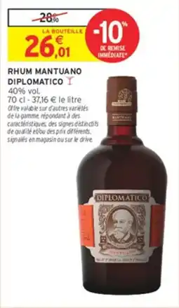Intermarché DIPLOMATICO RHUM MANTUANO offre