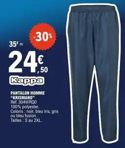 E.Leclerc Kappa PANTALON HOMME "KRISMANO" offre