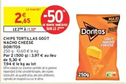 Intermarché Doritos Chips Tortillas Goût Nacho Cheese offre