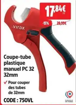 Screwfix virax Coupe-tube plastique manuel PC 32 offre