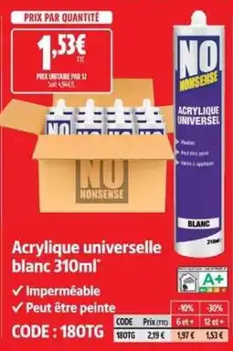 Screwfix NO NONSENSE Acrylique universelle offre