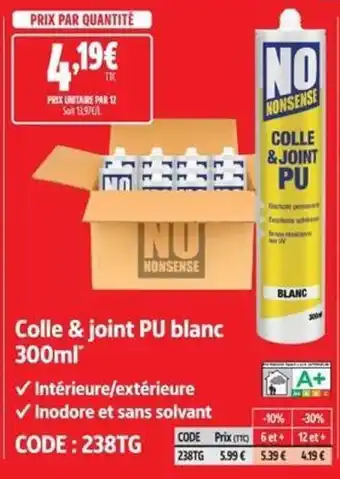 NO NONSENSE Colle & joint PU blanc