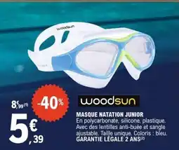 E.Leclerc woodsun MASQUE NATATION JUNIOR offre