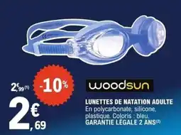E.Leclerc woodsun LUNETTES DE NATATION ADULTE offre