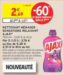 Intermarché AJAX NETTOYANT MÉNAGER SENSATIONS RELAXANT offre
