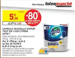 Intermarché Apta Capsule vaisselle expert tout en 1 offre