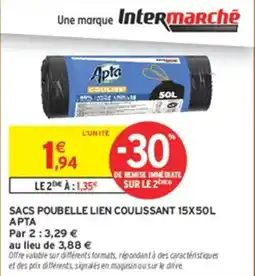 Intermarché Apta Sacs poubelle lien coulissant offre
