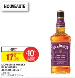 Intermarché JACK DANIEL'S Liqueur de whisky Blackberry offre