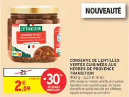 Intermarché TRANSITION Lentilles vertes offre