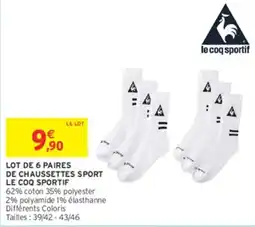 Intermarché Hyper LE COQ SPORTIF Chaussettes sport offre