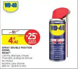 Intermarché Hyper WD-40 SPRAY DOUBLE POSITION offre