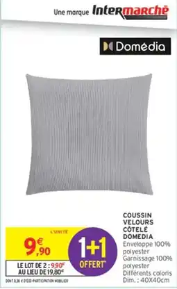 Intermarché Hyper Domédia Coussin velours côtelé offre