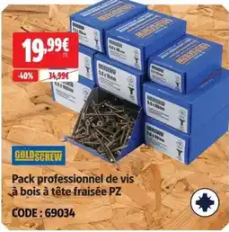 Screwfix GOLDSCREW Pack professionnel de vis à bois à tête fraisée PZ offre