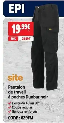 Screwfix Dunbar Pantalon de travail à poches noir offre