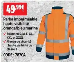 Screwfix Parka imperméable haute visibilité orange/bleu marine offre