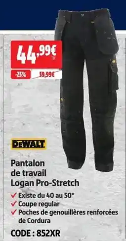 Screwfix DEWALT Pantalon de travail Logan Pro-Stretch offre