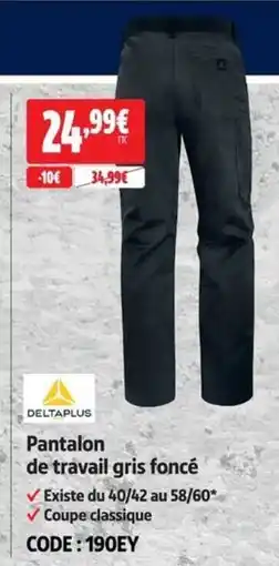 Screwfix DELTA PLUS Pantalon de travail gris foncé offre