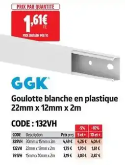 Screwfix GGK Goulotte blanche en plastique offre