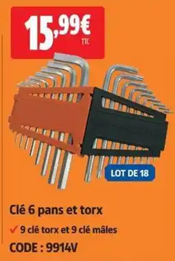 Screwfix Wera Clé 6 pans et torx offre