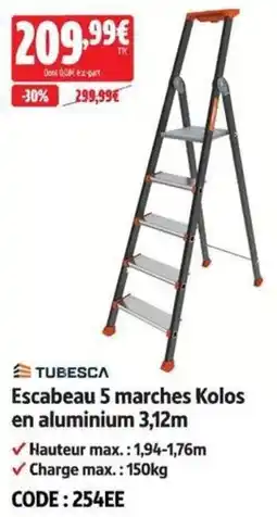 Screwfix TUBESCA Escabeau 5 marches Kolos en aluminium offre