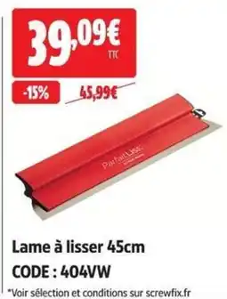 Screwfix Parfait Lisse Lame à lisser offre
