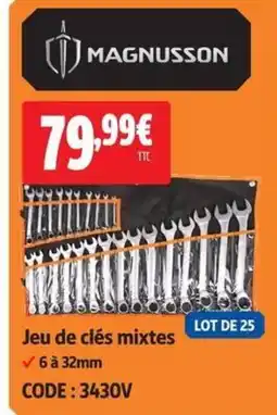 Screwfix MAGNUSSON Jeu de clés mixtes offre