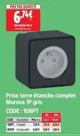 Screwfix Mureva Prise terre étanche complet offre