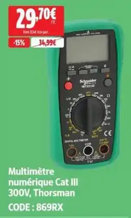 Screwfix Thorsman Multimètre numérique Cat III 300V offre